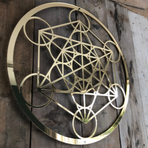 De kubus van Metatron goud 59 cm wanddecoratie