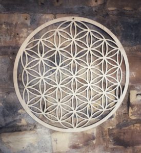 Flower of Life Berken voor aan de muur Ca 60 cm