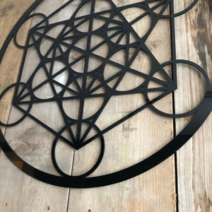 The cube of Metatron zwart 59 cm wanddecoratie
