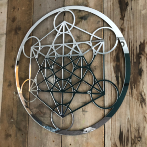 de kubus van metatron spiegel zilver 59 cm
